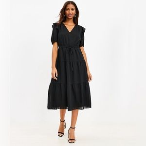 LOFT Black Midi Dress